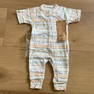NWT Goumi Kids Boardwalk Stripe Baby Zipper One Piece SZ 0-3 mo Bamboo Jumpsuit
